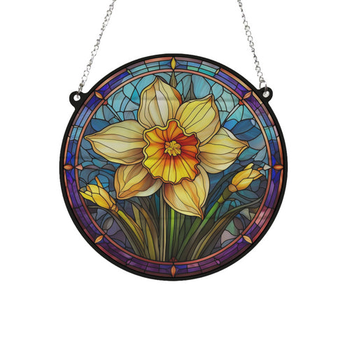 Daffodil Stained Glass Effect Suncatcher